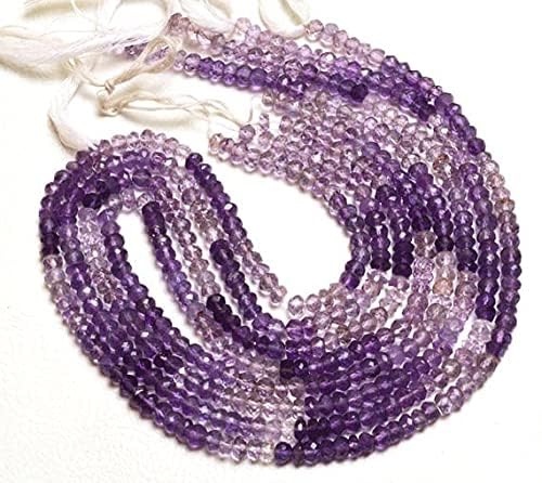 Améthyste naturelle pour bracelet fin en perles rondelles 4mm