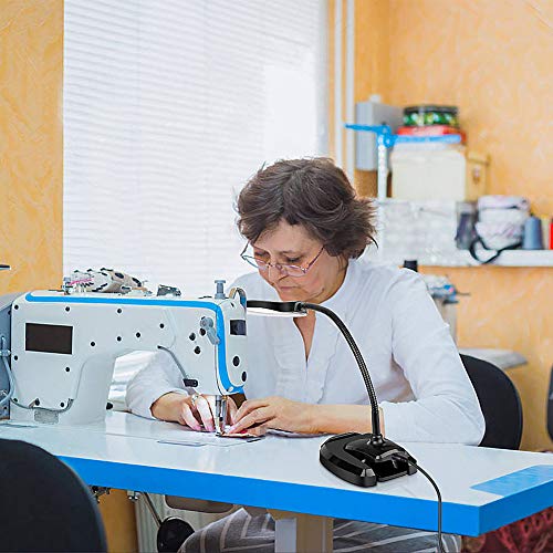 Magnifying Glass Lamp, Dylviw 2X Magnifier Light With Metal Clamp, Table Base Holder Usb Powered Classic Black Portable Clip Desktop Magnifying Lamp, Great For Daily Reading, Hobbies, Workbench #TOP3