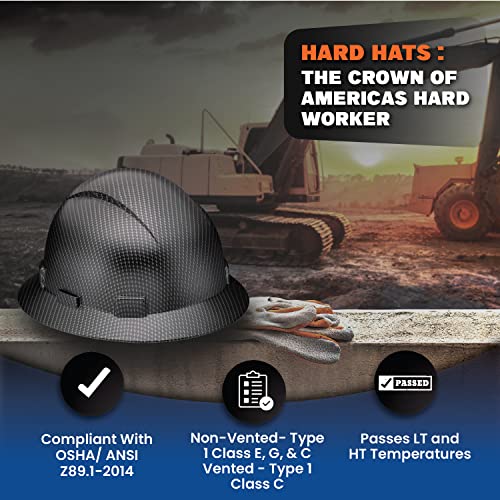 Full Brim Osha Ansi Construction Hard Hat Work Approved Safety Helmet, Classic Black Carbon Fiber Custom Design Hard Hats, 6Pt, Cascos De Construccion Hardhat For Men & Women, Hard Hat By Acerpal #TOP4