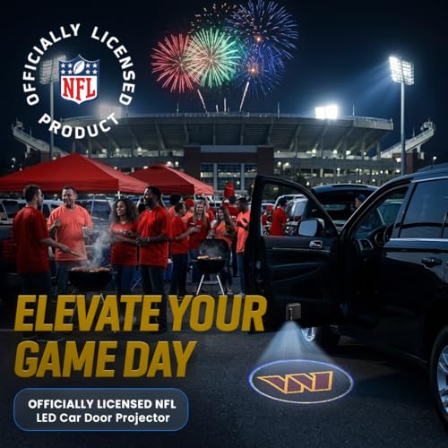 Image of LED Car Door Light - Officially Licensed NFL Wireless Projector - Show Your Team Pride - Battery Powered, Easy Install