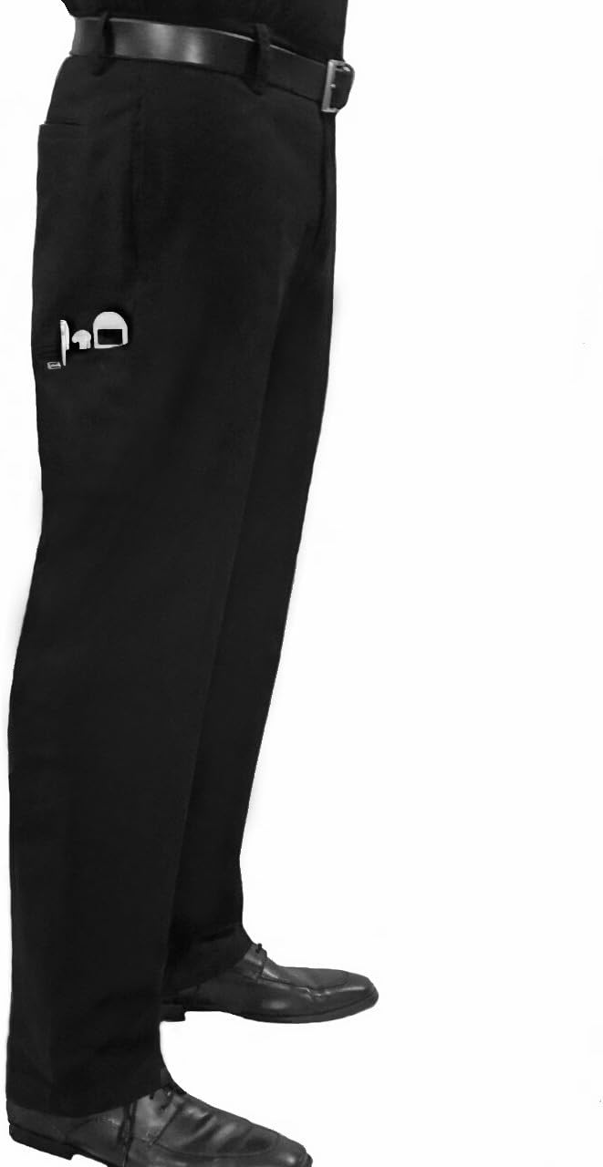 Story One Chef, Server & Bartender Work Pants for Men, 2 Utility Pockets, Black