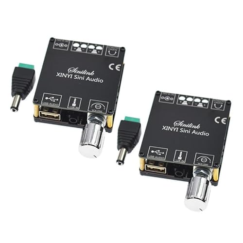 2Pcs XY-C50L Stereo BT5.0 Digital Power Amplifier 50W Dual Channel 360 Degree Stepless Tuning