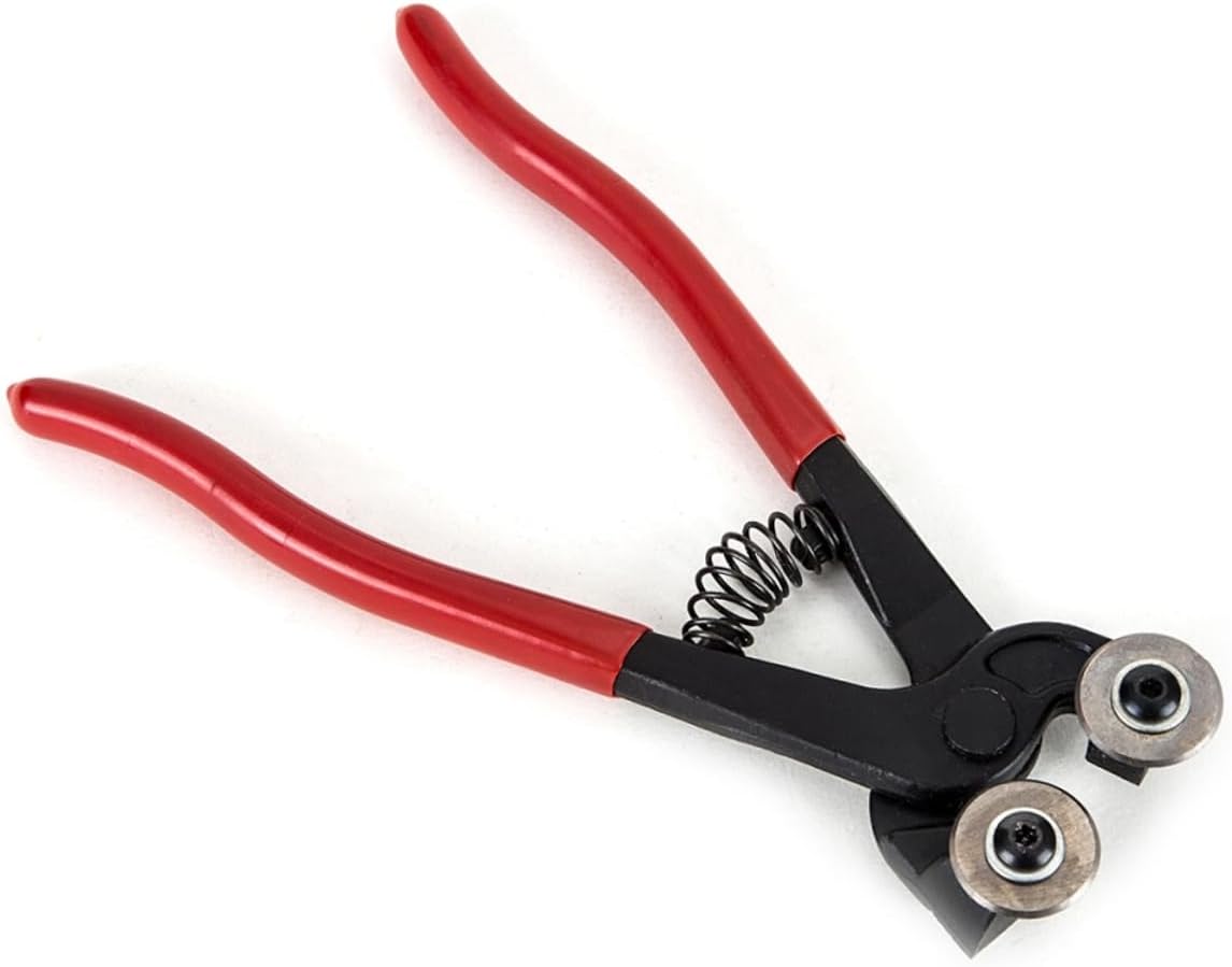 Mikikit 1Pc Stainless Steel Tile Cutter Pliers DIY Manual Round Trimmers for Glass Comfortable Grip Easy to Use Glass Cutting Tool for Home Decoration Projects