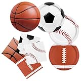 Gatherfun Sports Themed Birthday Party Kit for 40 - Includes Sports Themed Plates and Napkins for Boys Sports Theme Party Decorations Supplies