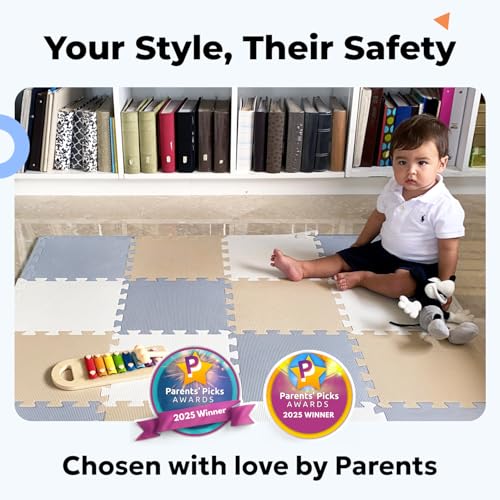 miotetto baby play mat soft foam floor tiles for kids adjustable interlocking foam tiles fits with 50x50 playpen baby mat for crawling amp development safe amp non-toxic playmat for babies 6-12 months