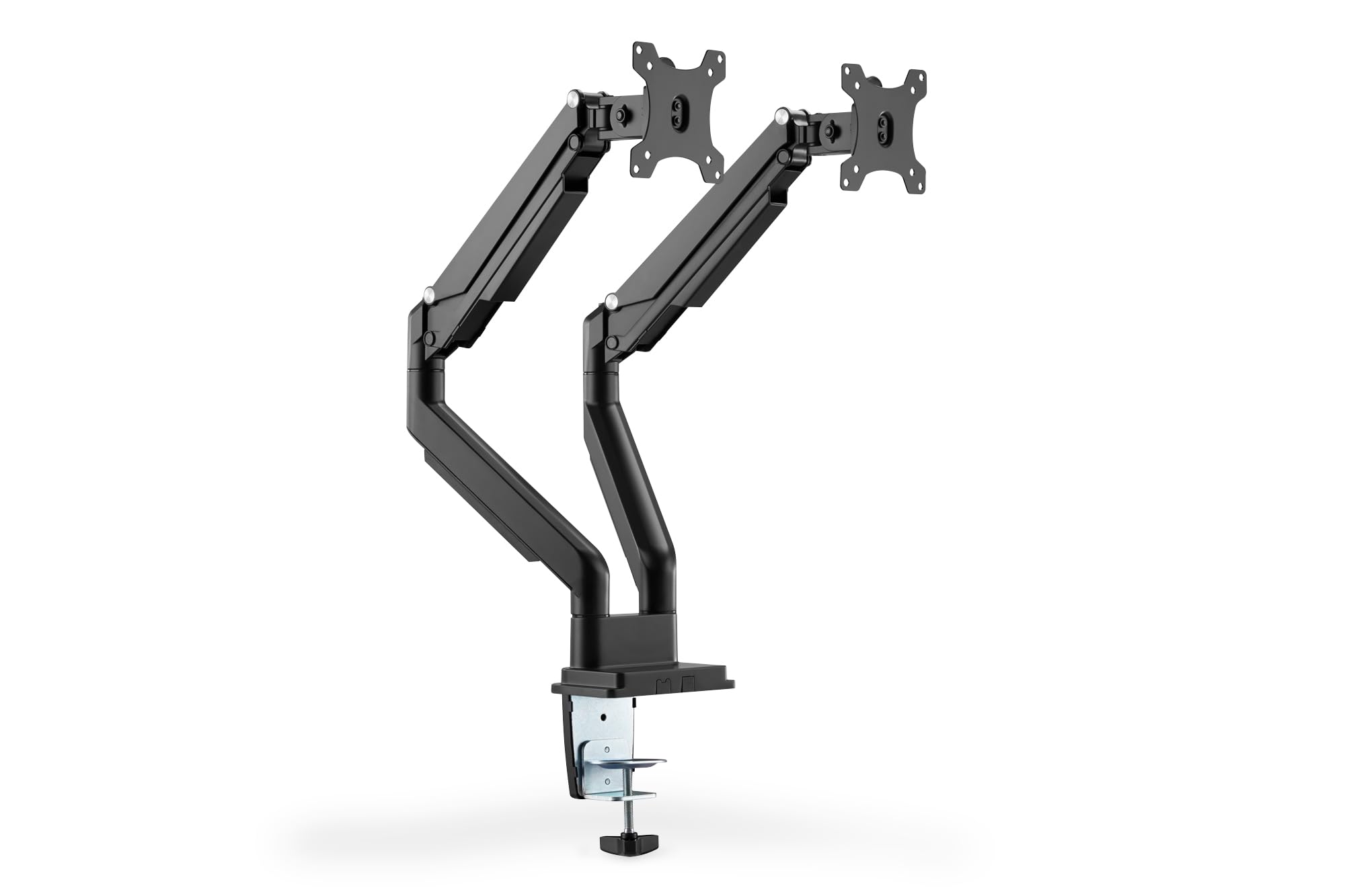 DIGITUS Universal Dual Monitorhalter mit Gasdruckfeder und Klemmbefestigung Schwarz