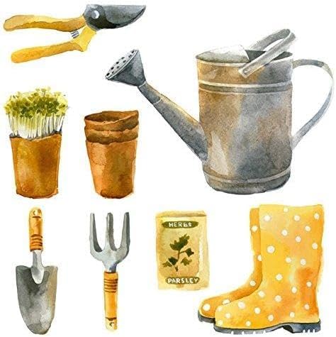 Walls By Me - Peel and Stick Poster Print White Garden Wall Art 5171-12in x 12in (31x31cm) -, Repositionable and Removable - Unframed