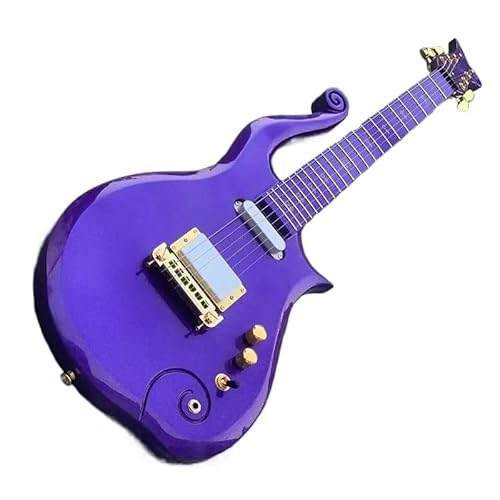 プリンスクラウドスタイル 6弦エレキギター ゴールド仕上げ ゴールドハードウェア デュアルP90ピックアップ(PurPle)