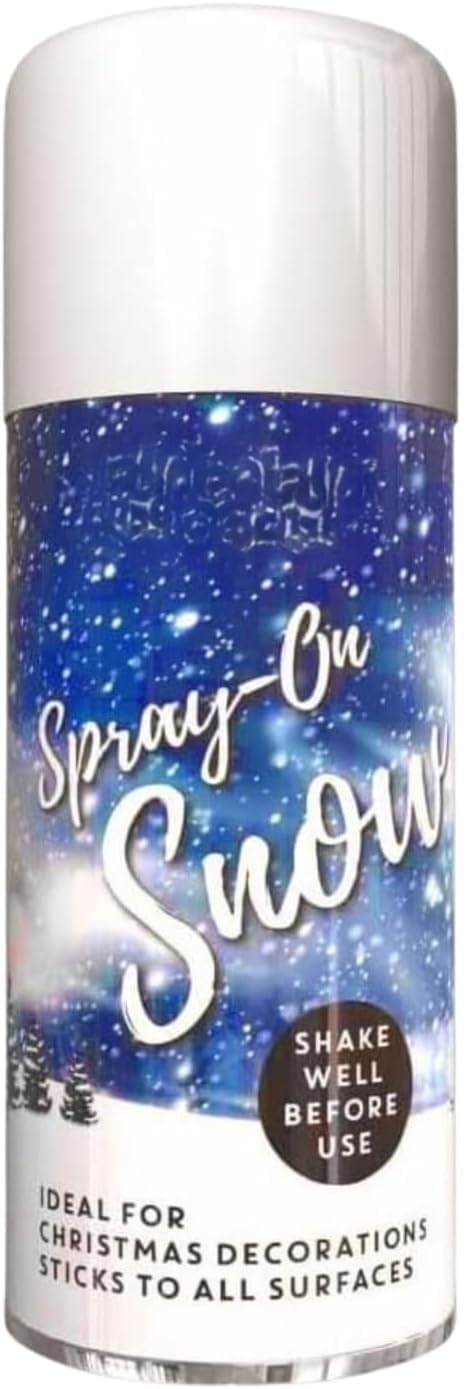 Inspired Essentials White Christmas Snow Spray Cans Artificial Decoration For Real Snow Effect Tree Party Festive Xmas Window Flake Decoration Plant Stencils 200Ml (3)