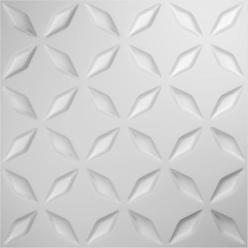 Miniatura 5 de Ekena Millwork WP20X20DLWH 19 58 pulgadas de ancho x 19 58 pulgadas de alto Delfina EnduraWall Decorativo 3D Panel de Pared Cubre 2.67 pies cuadrados