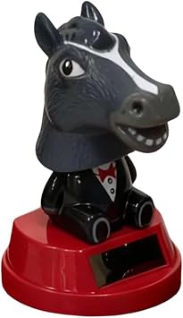 Solar Powered Horse for Car Dashboard, Sun Energy Dancing Figurine, Head Automotive Ornament, Cute Solar Decor for Office Home Desk