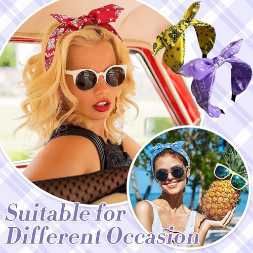 3Pcs Women Wide Headbands Non Slip Fabric Hairbands Elastic Twist Headband Wide Bow Knot Headwrap Alice Hair Bands for Women Uk (CashewBlack) - Image 2