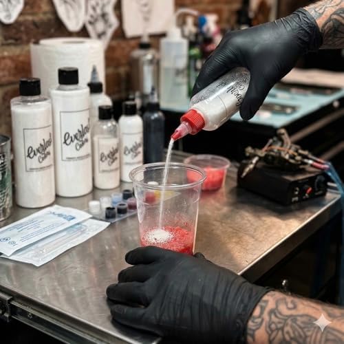 Everlast Colors Premium Liquid Solidifier, Fast-Acting Waste Stiffener, Hardens in 30 Seconds, for Tattoo and PMU Studios (8oz Bottle) - 3