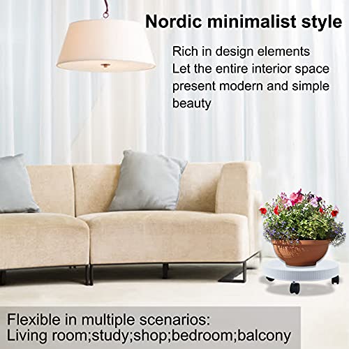 Finderomend Plant Stand With Wheels,12.5 Inch White Resin Plant Dolly Plant Caddy Pack Of 4,Rolling Plant Stand For Indoor Outdoor,Movable Planter Stand Plant Rack On Rollers Trolley Casters #TOP6