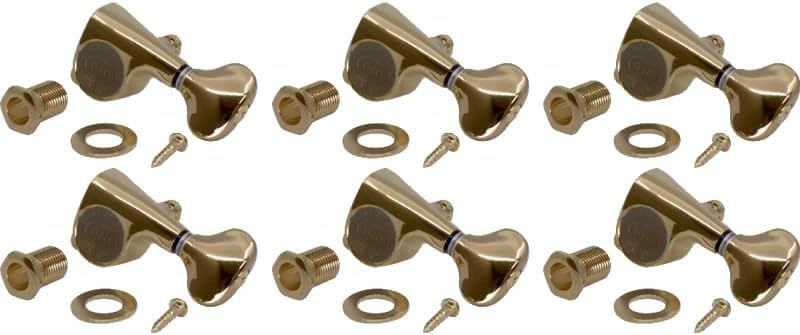 Tuners - Gotoh, SGS510Z MG, Mini 510 Locking, 6-in-a-line, Color: Gold