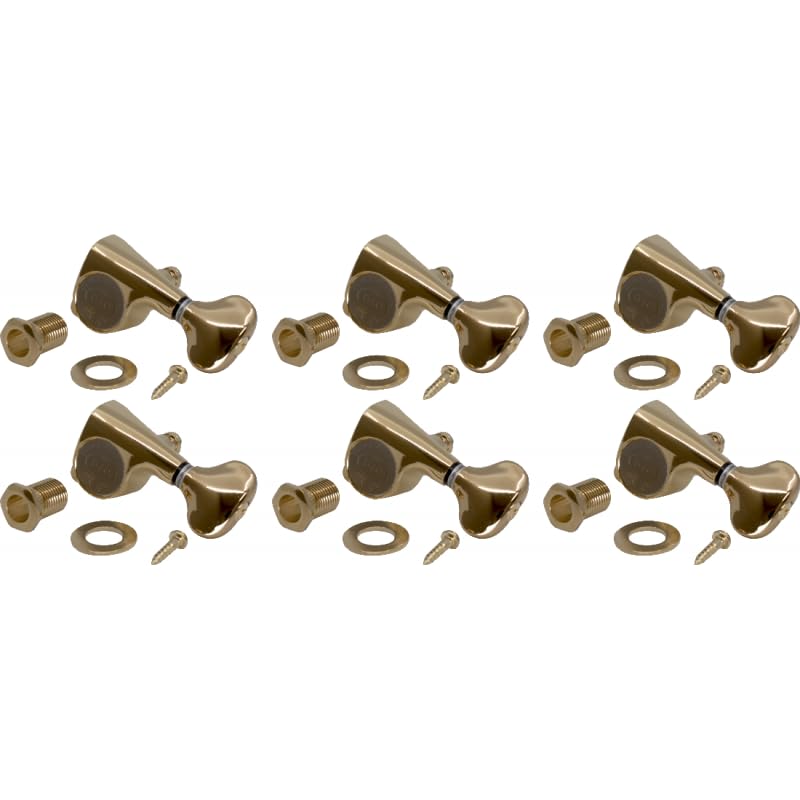 Tuners - Gotoh, SGS510Z MG, Mini 510 Locking, 6-in-a-line, Color: Gold