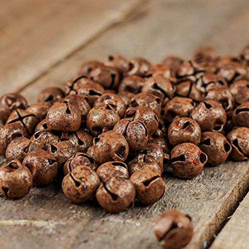 Factory Direct Craft Pack of 144 Rusty Tin Jingle Bells - Rusted Metal Primitive Bells for Holiday and Home Décor (13 mm Approx 1/2 inch)