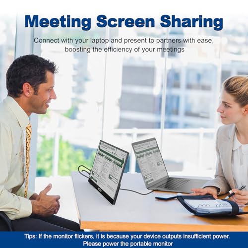 Image of InnoView Portable Monitor 15.6 inch 1080P for Laptop with Protective Sleeve, Built-in 90 Adjustable Stand USB C HDMI Ultra-Slim Portable Laptop Monitor for MacBook Phone PS Xbox Switch