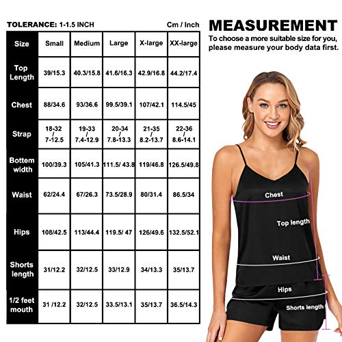 Pineapples Seamless On Black White Chevron 2 Pcs Women's Pajamas Set, Camisole Satin Silk Lingerie Sleepwear, Sleeveless Print Silky Shorts Loungewear Nightwear(M) #TOP3
