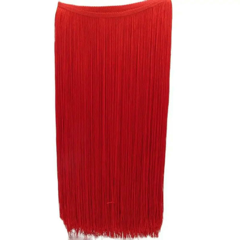 Lote de 2 Metros de 50 cm/100 cm de Largo con Flecos de Encaje para Manualidades, Vestidos Latinos, escenarios, Ropa, Cortinas, Accesorios, Cinta.