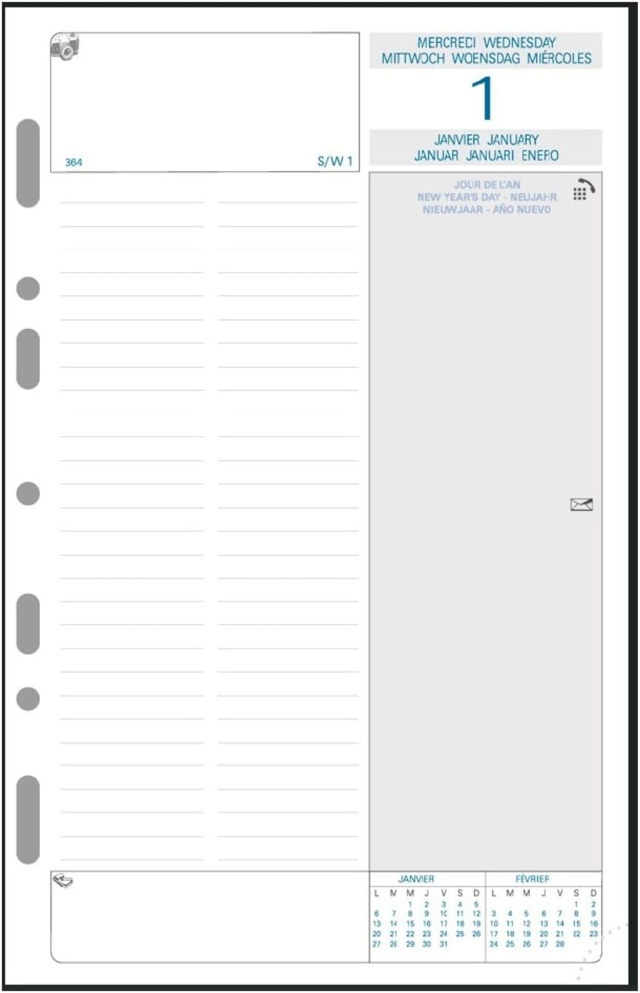 Exacompta Millésimé Daily Organiser Refill for Exatime 21 Year 2017 1st and 2nd Semester