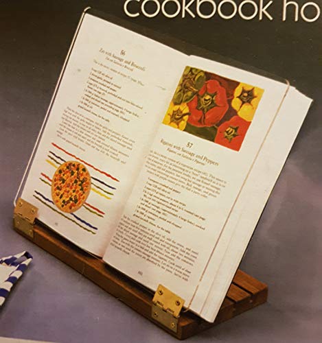 Original Hinged Cookbook Holder - Acrylic Shield With Wood Base And Brass Plated Hinges - Made In The Usa #TOP2