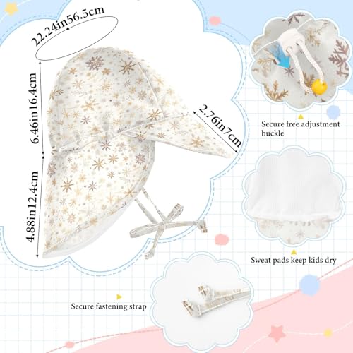 Infant Sun Hats Boy Beach Bucket Hat Toddler Girl Sun Protection Adjustable Traveling Swim Hat Cartoon Snow Christmas Gold4