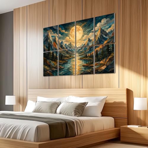 8 Pack Paneles Acústicos Decorativos Laminas Abstractas de Montañas 48"x32" miniatura 5
