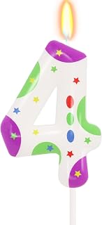 Toy Themed Cartoon Story Number 4 Candle Cake Topper Two Infinity and Beyond Birthday Decorations Astronaut Robot Toy Cartoon Birthday Party Supplies (Number 4)