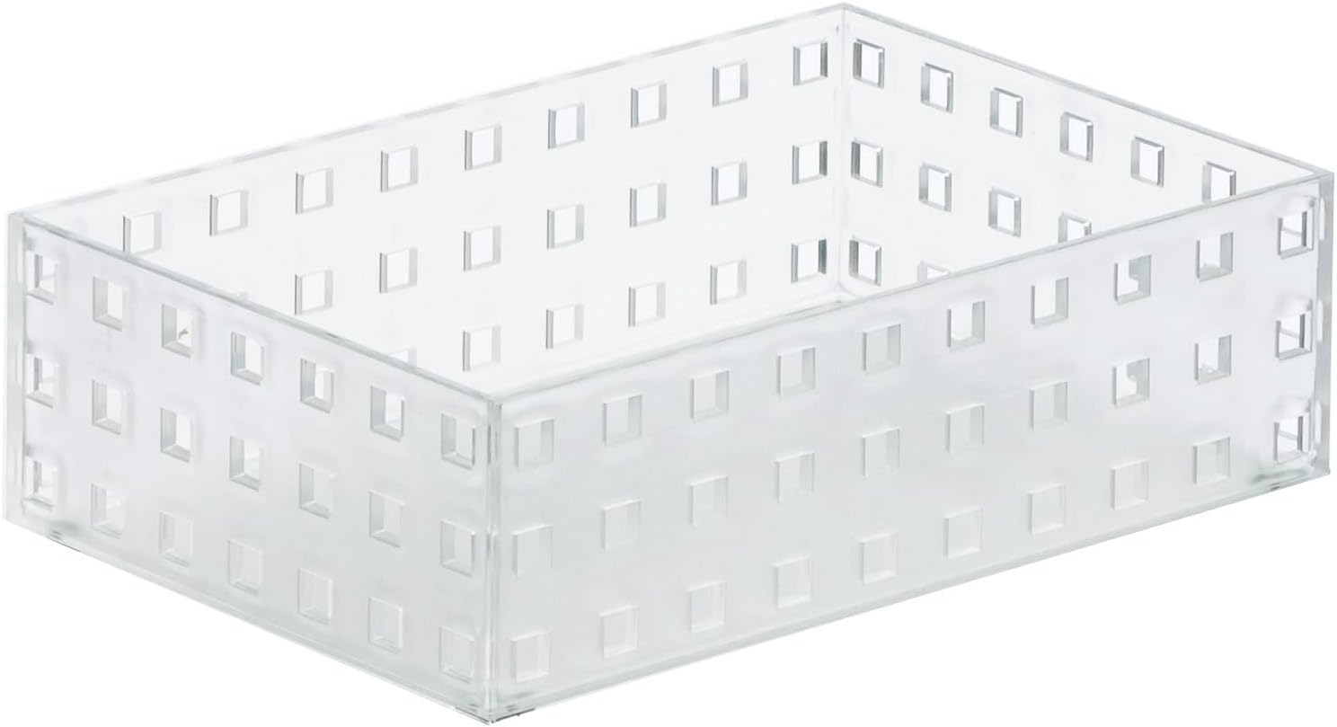 LIKE-IT 9002 Storage Box, Kitchen, Storage Case, Brix 210, Middle M, Approx. Width 5.5 x Depth 8.3 x Height 2.5 inches (14 x 21 x 6.3 cm), Clear, Made in Japan, Stackable Storage