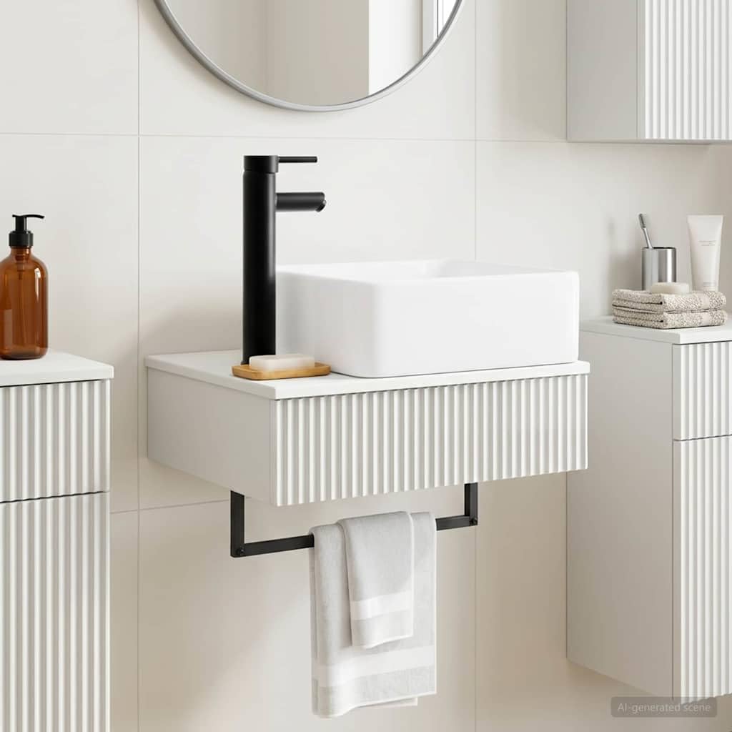 Genérico Lavabo de Lavado Montado en la Pared Brillante,Mobiliario,Armarios y Almacenamiento,Tocadores de baño,50 x 41 x 39 cm-890192