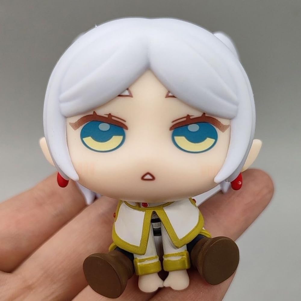 Gooyeh 2 x Anime Frieren: Beyond Journey's End Statue Anime-Modell-Skulptur in Sitzender Position Tischdekoration Sammlerstücke Anime Comic Peripheriegeräte 9CM 14CM