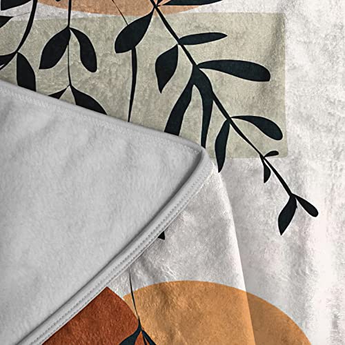 Sebkq Boho Sun And Leaves Blanket Double Sided Flannel Throw Blanket, Suitable For Adults And Children On The Sofa, Car, Bed Nap Warm Comfortable Blanket(59In X 39In) #TOP5