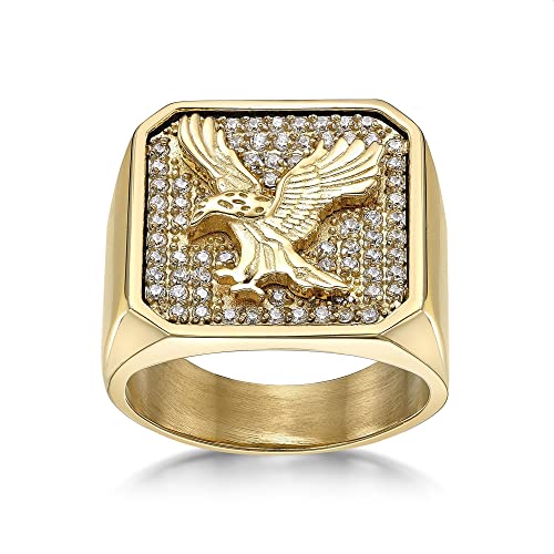 Metro Jewelry Eagle Signet Ring for Men in Stainless Steel