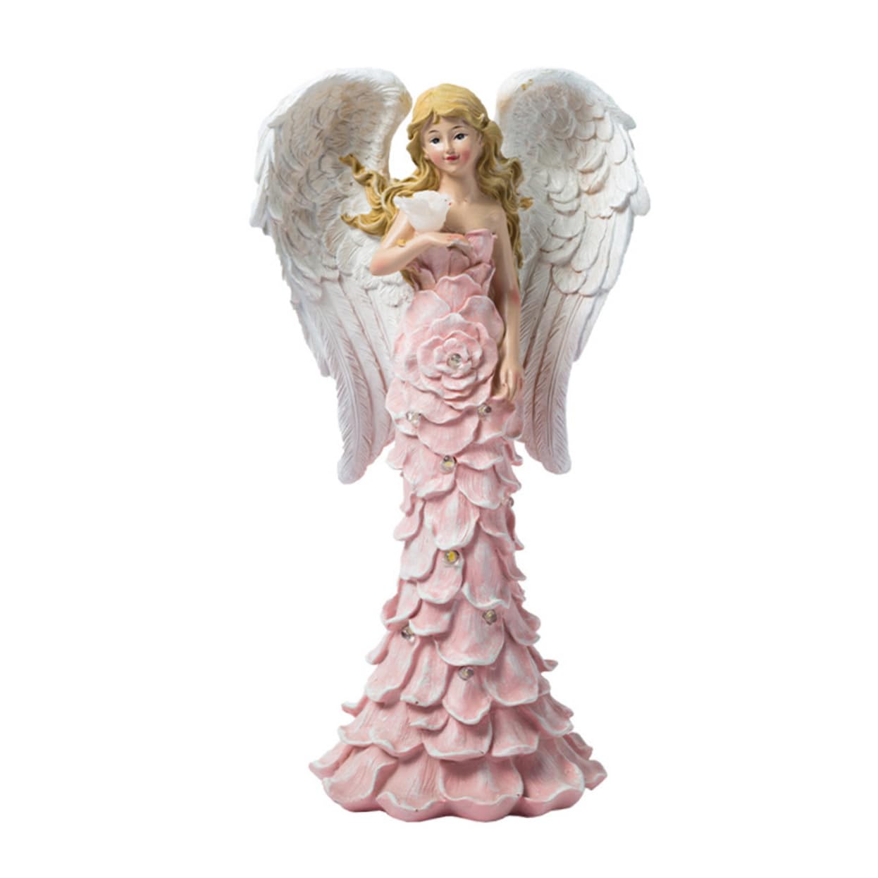 Statue solaire de jardin d'ange en résine pour illuminer un coin sombre sans fil électrique