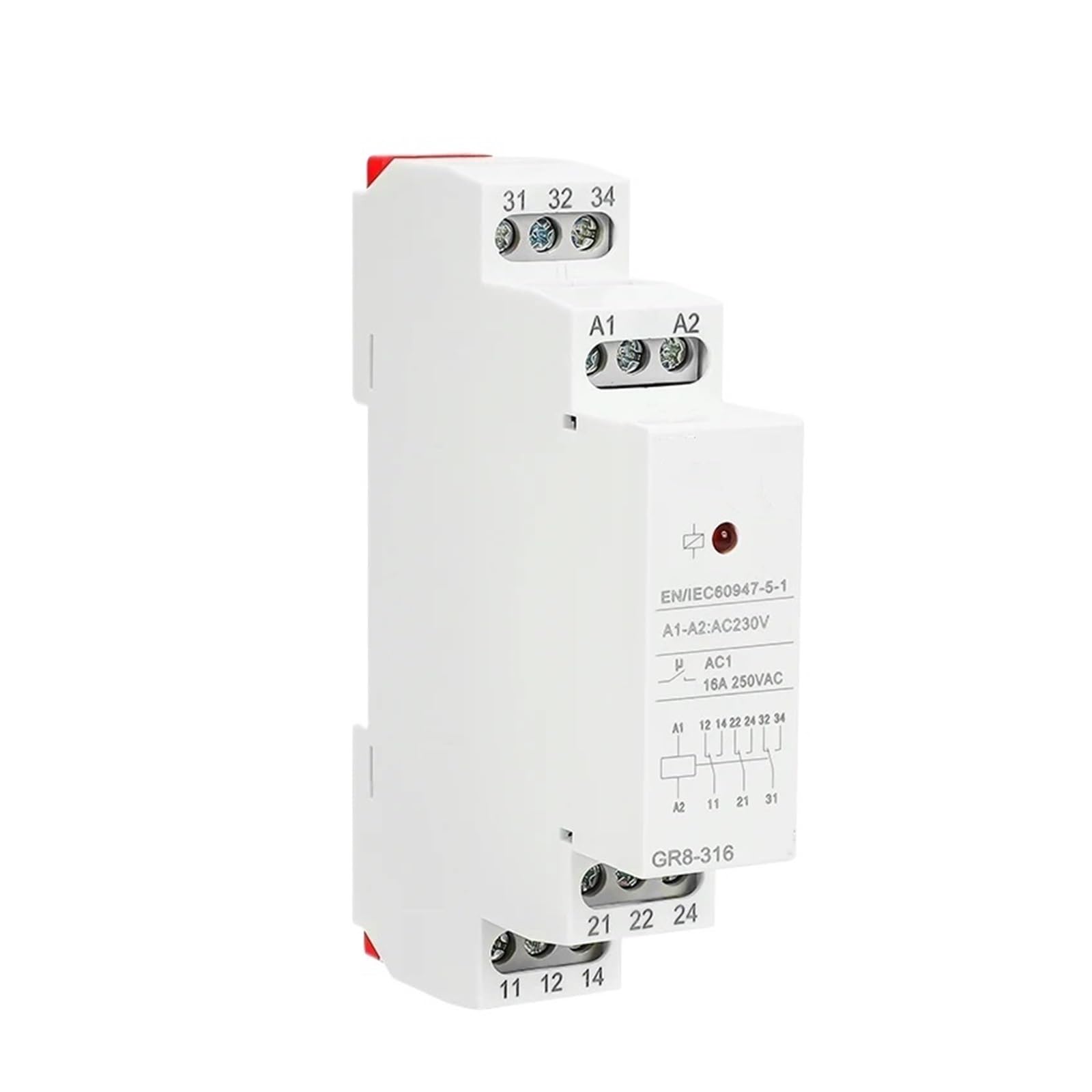 relè GR8 AC110V 230V Relè Intermedio Relè ausiliario 8A 16A SPDT Interruttore relè elettronico(AC230V,GR8-208)
