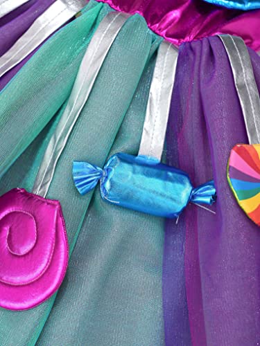 Hansber Kids Girls Two Piece Rainbow Tulle Princess Mesh Dresses Candyland With Hair Hoop For Birthday Party Colorful 7-8 #TOP6