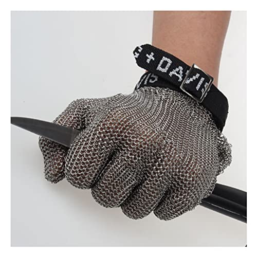 Cut Resistant Gloves Cut Resistant Work Gloves, 304 Stainless Steel Chain Mail Gloves, for Gardening Safety Tools (Size : 1pcs/XL)