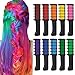 10 Color Temporary Bright Hair Chalk Set, Kalolary Metallic Glitter Hair Chalks Birthday Girls Gift, Hair Chalk Comb Set Washable Color for Kids Hair Dyeing Party, Cosplay