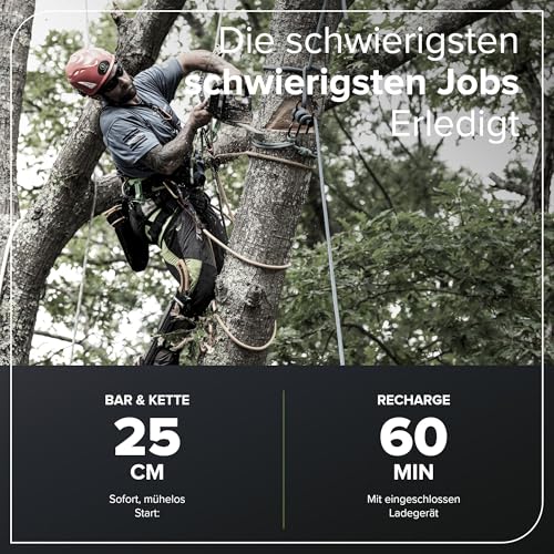 Greenworks GD40TCSK2 Akku Kettensäge mit Akku und Ladegerät, bürstenlosem Motor, 25 cm Blattlänge, 12 m/s Kettengeschwindigkeit, 2,4 kg… – Ansicht 3