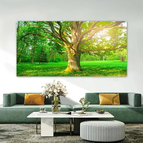 Toile paysage arbre soleil 80x160 cm pour illuminer et réchauffer l'ambiance du salon moderne