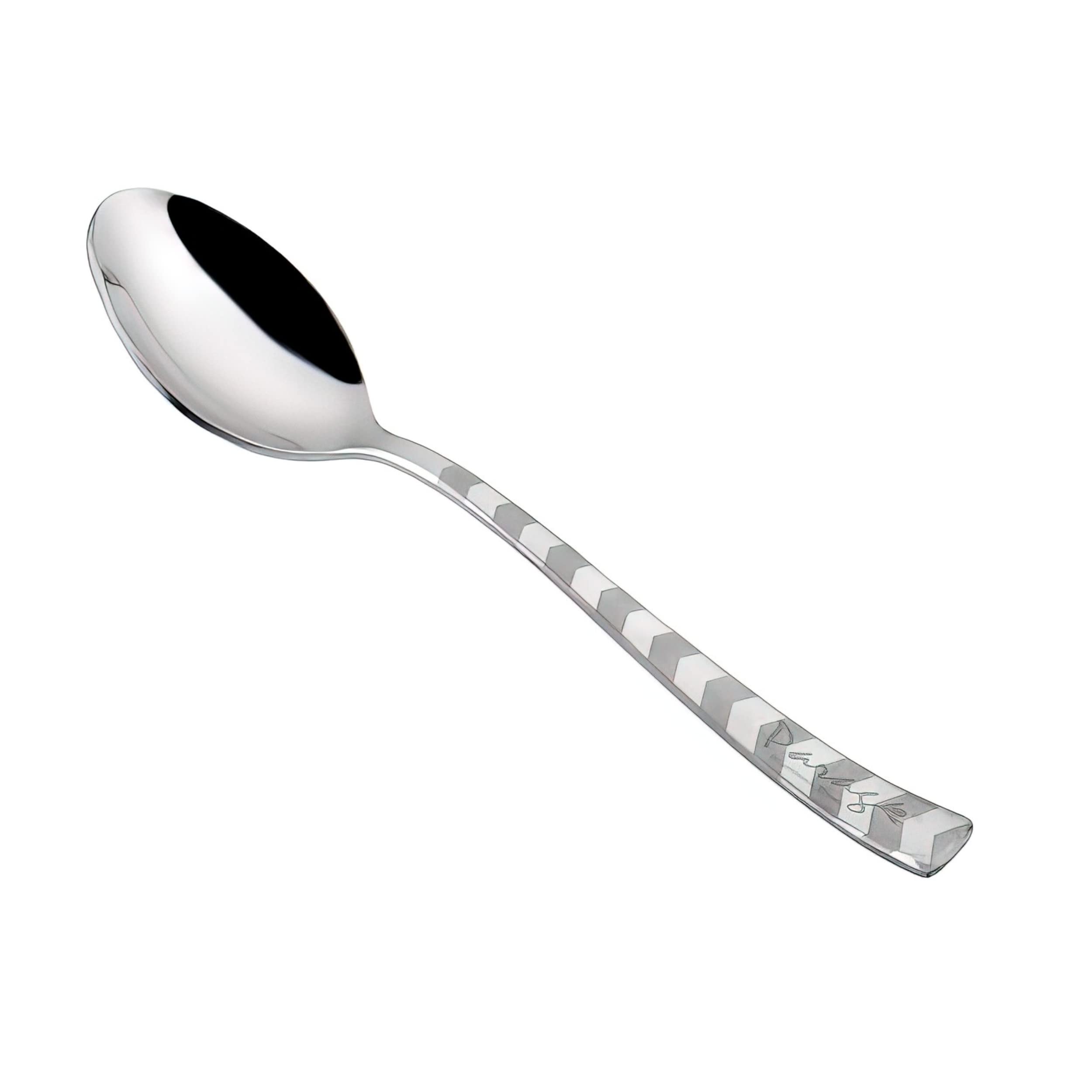 Parage 6 Pieces Stainless Steel Premium Dessert Spoons, Table Spoon, Big Spoon Set, Silver, Arrow Design,18 cm