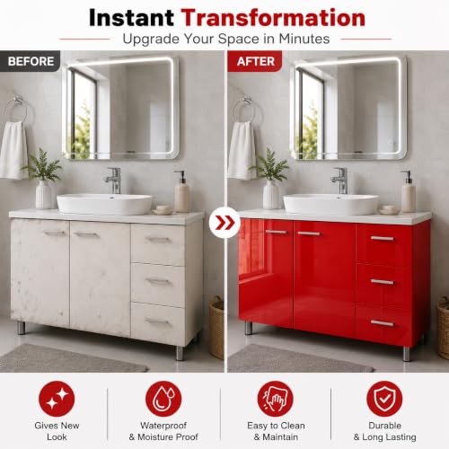 Image of WISDOM Self Adhesive Wallpaper Waterproof Peel and Stick Decorative Contact Paper for Kitchen Cabinets, Wardrobe, Table, Drawer & Shelves, Easy DIY Home Decor Makeover 24X120 in