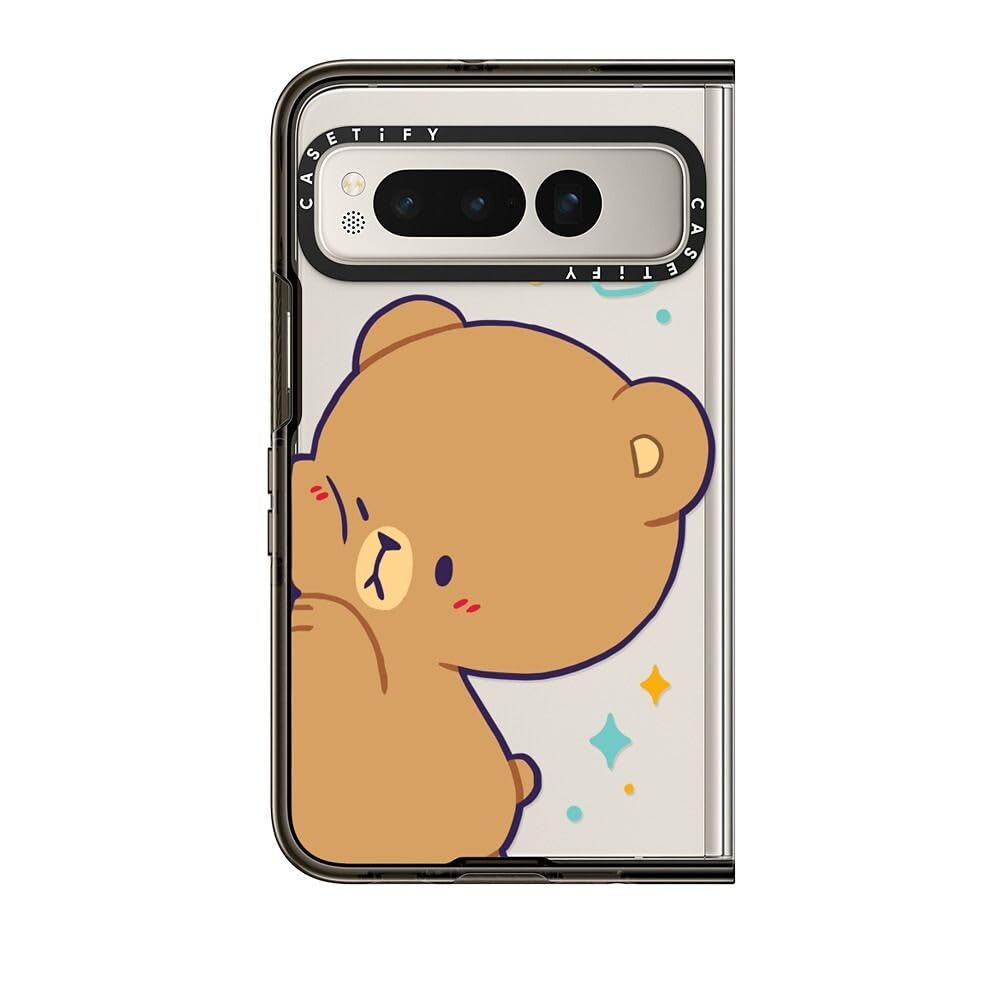 Amazon.com: CASETiFY Impact Google Pixel Fold Case [4.4ft Drop  Protection/Compatible with Magsafe] - Bumping Mocha by MilkMochaBear -  Clear Black : Cell Phones & Accessories