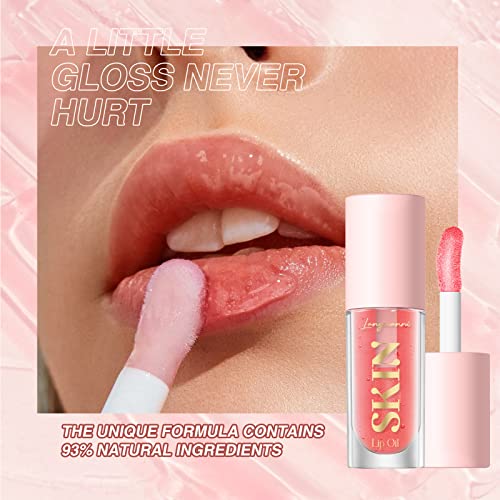 Jolilab Lip Oil, High Shine Hydrating Lip Oil, Non-Sticky Tinted With Fruit Flavor Lip Oil Set, Lip Moisturizing Treatment Nourishing Lip Gloss, For Women Girls Lip Care Products(Strawberry+Coconut) #TOP4
