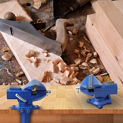 Bench Vise Dual-Purpose Combined Bench Clamp, Heavy Duty Table Vise With Swivel Base For Woodworking, Cutting Conduit, Drilling, Metalworking(3'') #TOP1