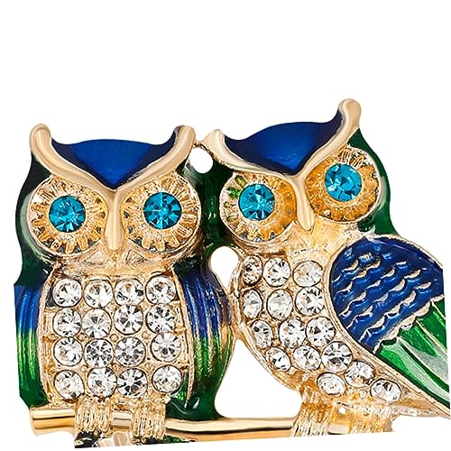 Broche chouette délicate et cristaux scintillants de luxe