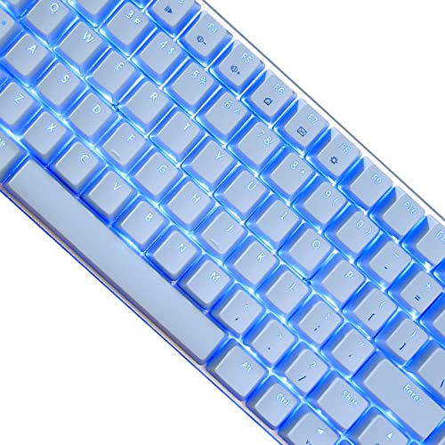 Image of Gaming Mechanical Keyboard Wired USB Metal Mechanical Blue Switch Computer Gaming Keyboard with Blue LED Backlit for Computer Gamers (Blue Switch, White)