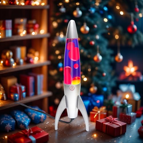 Image of Liquid Motion Lamp with Purple and Pink Wax, 14.5 Inch Original Magma Cool Night Light Home Bedroom Office Decoration for Adults