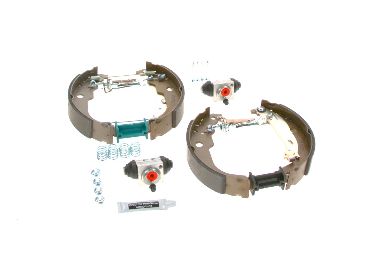 Bosch KS193 Kit Super Pro - Kit de frein à tambours arrière - 1 jeu complet prémonté, 2 cylindres de roue, 4 mâchoires de frein